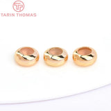 20PCS 3-6MM 24K Plated Brass Rubber Beads DIY Jewelry Findings