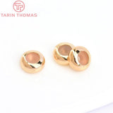 20PCS 3-6MM 24K Plated Brass Rubber Beads DIY Jewelry Findings