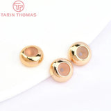 20PCS 3-6MM 24K Plated Brass Rubber Beads DIY Jewelry Findings