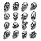 4pcs Stainless Steel Skull Beads Spacer Charms for Bracelets DIY