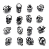 4pcs Stainless Steel Skull Beads Spacer Charms for Bracelets DIY