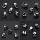 4pcs Stainless Steel Skull Beads Spacer Charms for Bracelets DIY