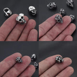 4pcs Stainless Steel Skull Beads Spacer Charms for Bracelets DIY