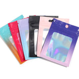 20pcs Iridescent Zip Lock Bags Cosmetic Plastic Retail Packaging Poly Pouches