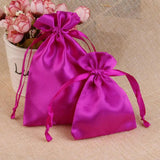 10pcs Silk Satin Gift Bags 8x10cm 10x15cm Drawstring Pouches