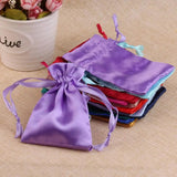 10pcs Silk Satin Gift Bags 8x10cm 10x15cm Drawstring Pouches