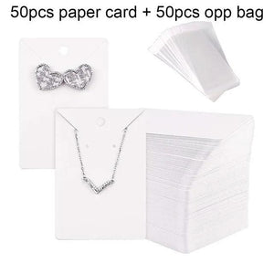 50pcs Earrings Necklaces Display Cards for DIY Jewelry Boxed Packaging