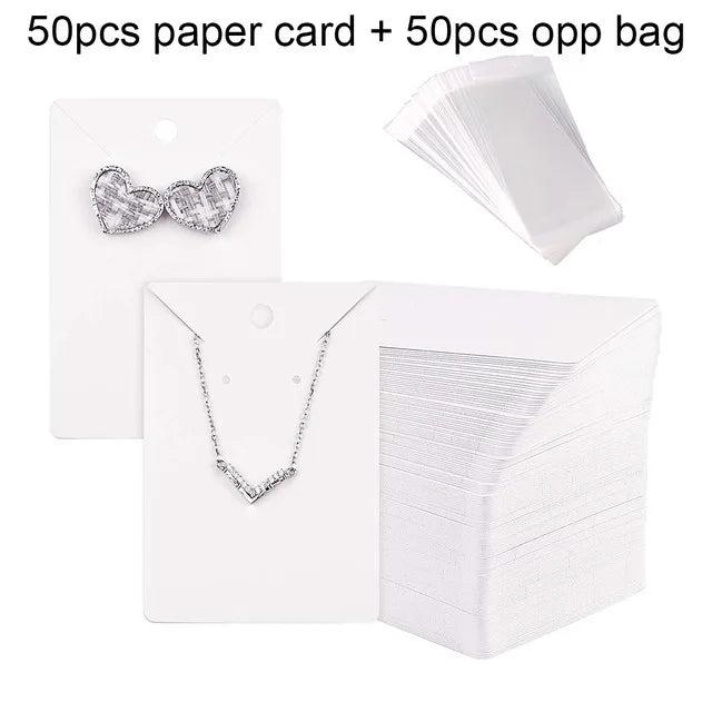 50pcs Earrings Necklaces Display Cards for DIY Jewelry Boxed Packaging