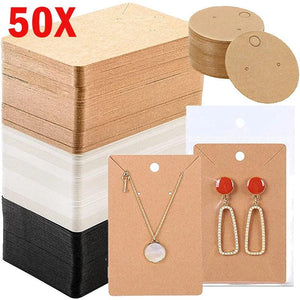 50pcs Earrings Necklaces Display Cards for DIY Jewelry Boxed Packaging