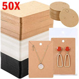 50pcs Earrings Necklaces Display Cards for DIY Jewelry Boxed Packaging