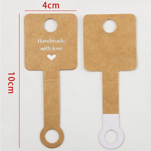 50pcs 4x10cm Self Adhesive Bracelet Display Card Jewelry Holder Cardboard