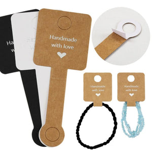 50pcs 4x10cm Self Adhesive Bracelet Display Card Jewelry Holder Cardboard