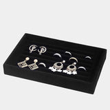Red Velvet Jewelry Storage Box Earring Ring Bracelet Holder Organizer
