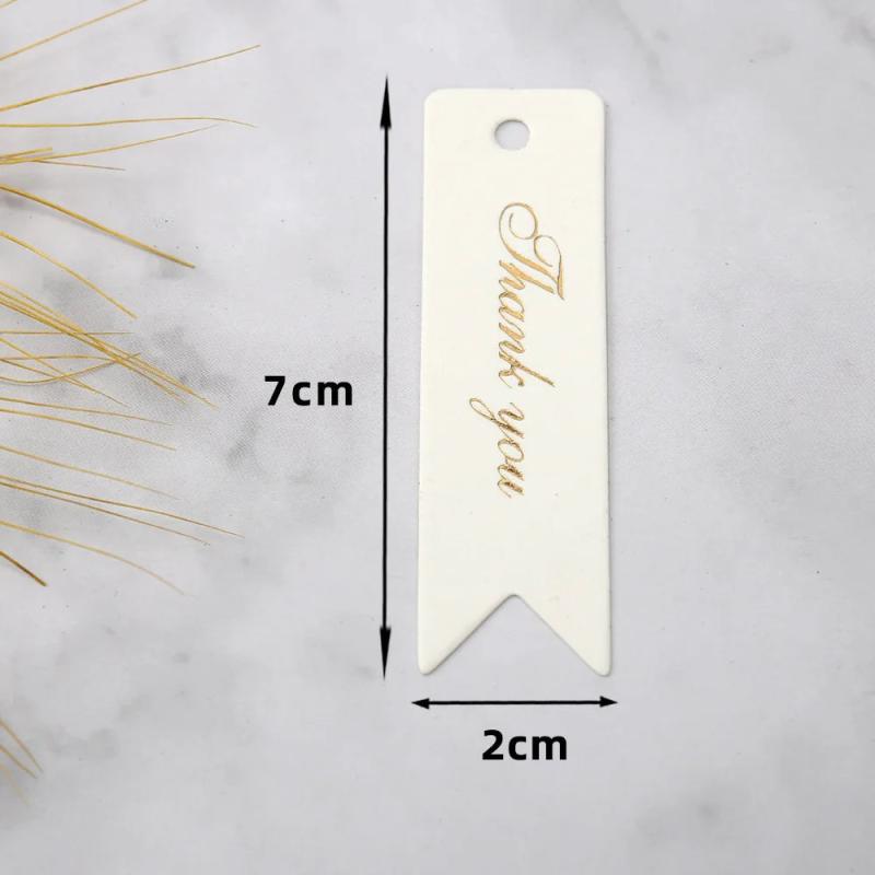 50-100pcs Thank You Paper Card Tags 2x7cm DIY Jewelry Packing