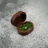 Wooden Ring Box Jewelry Holder Velvet Pillow Display Case