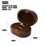 Wooden Ring Box Jewelry Holder Velvet Pillow Display Case