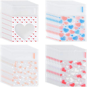 100pcs Clear Self-Adhesive Cellophane Bags for Biscuits Snack Baking