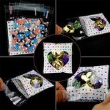 100pcs Clear Self-Adhesive Cellophane Bags for Biscuits Snack Baking