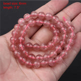 Strawberry Quartz Gem Beads Round Faceted Spacer Bead