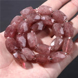 Strawberry Quartz Gem Beads Round Faceted Spacer Bead