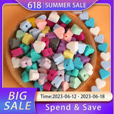 Sunrony 30pc Mini Love Heart Silicone Beads Chewable Toys