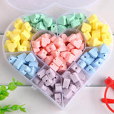 Sunrony 30pc Mini Love Heart Silicone Beads Chewable Toys