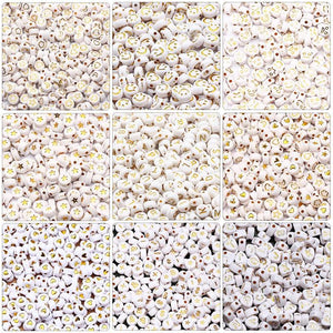7mm Round Acrylic Beads with Letters for Jewelry Making