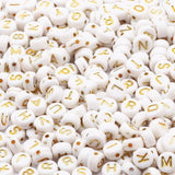 7mm Round Acrylic Beads with Letters for Jewelry Making