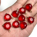 Geometric Crystal Pendant Triangle Glass Stone Charms DIY Faceted Pendant 18mm