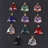 Geometric Crystal Pendant Triangle Glass Stone Charms DIY Faceted Pendant 18mm