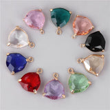 Geometric Crystal Pendant Triangle Glass Stone Charms DIY Faceted Pendant 18mm