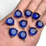 Geometric Crystal Pendant Triangle Glass Stone Charms DIY Faceted Pendant 18mm