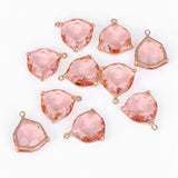 Geometric Crystal Pendant Triangle Glass Stone Charms DIY Faceted Pendant 18mm