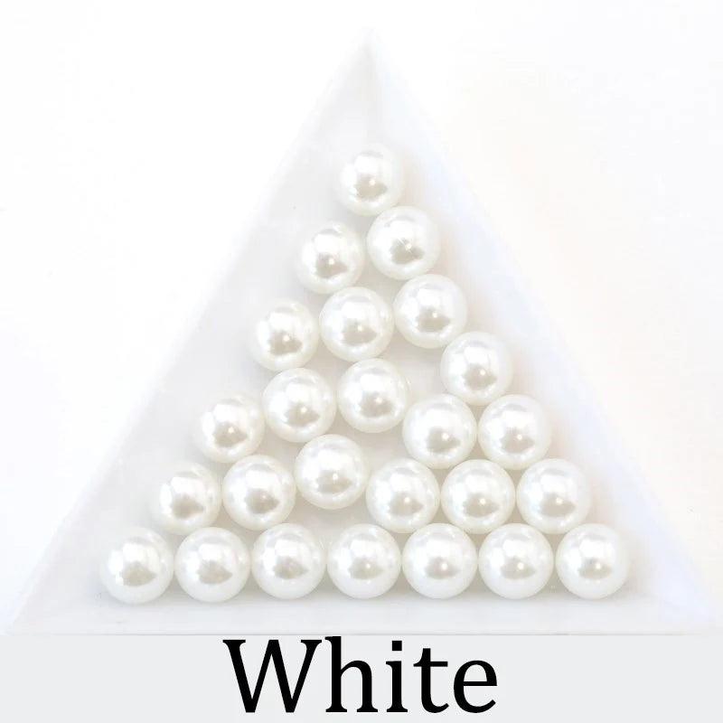 Black ABS Pearl Bead 3/4/6/8/10/12mm No Hole Loose Beads DIY Jewelry Making