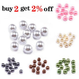 Black ABS Pearl Bead 3/4/6/8/10/12mm No Hole Loose Beads DIY Jewelry Making