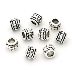 Tibetan Silver Bronze Spacer Metal Beads 8x6mm Big Hole