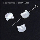 Cat Head Pendant Mother of Pearl Shell Charm for Jewelry Making