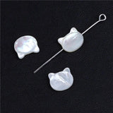 Cat Head Pendant Mother of Pearl Shell Charm for Jewelry Making