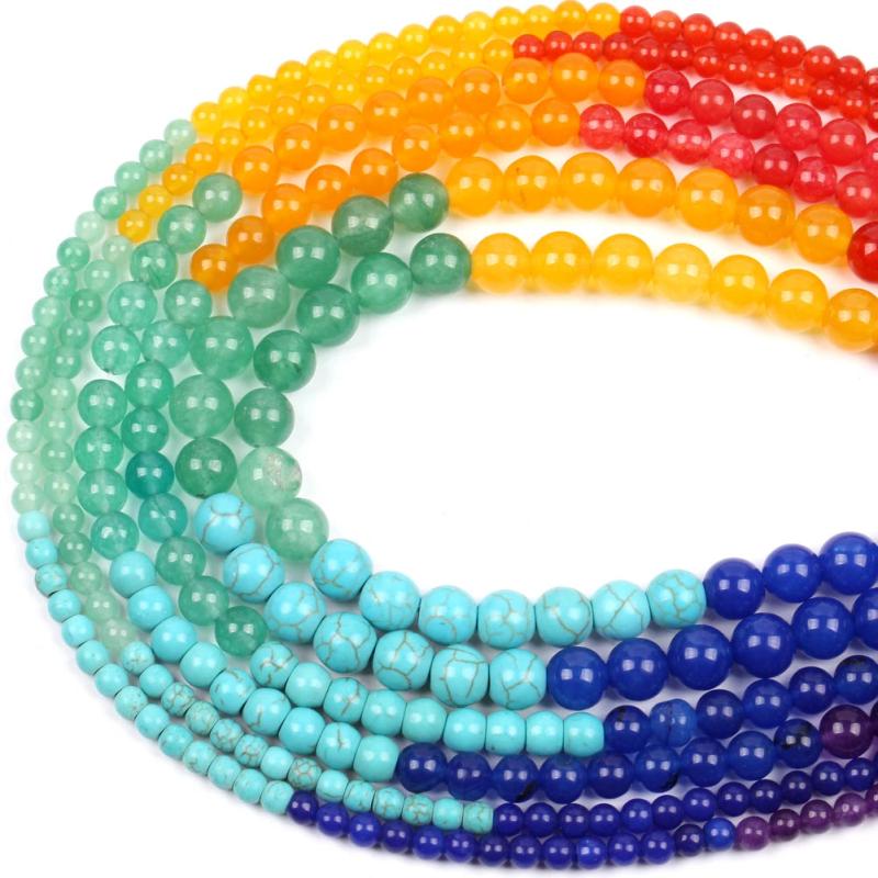 7 Chakras Natural Stone Beads for Jewelry Making 4 6 8mm
