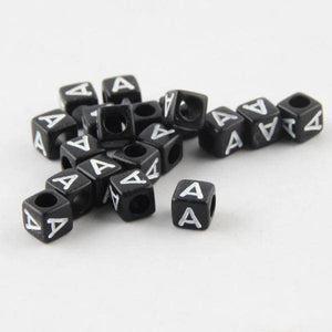 6mm Mixed Letter Acrylic Beads Square Cube Alphabet Spacer Beads