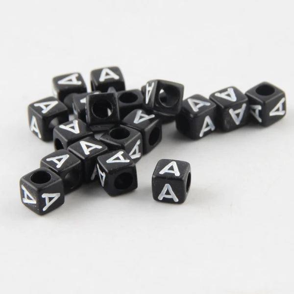 6mm Mixed Letter Acrylic Beads Square Cube Alphabet Spacer Beads