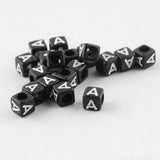 6mm Mixed Letter Acrylic Beads Square Cube Alphabet Spacer Beads