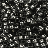 6mm Mixed Letter Acrylic Beads Square Cube Alphabet Spacer Beads