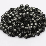 6mm Mixed Letter Acrylic Beads Square Cube Alphabet Spacer Beads