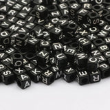 6mm Mixed Letter Acrylic Beads Square Cube Alphabet Spacer Beads