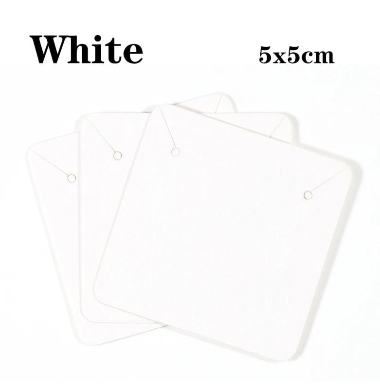 50pcs DIY Jewelry Display Cards 5x5CM for Earrings Necklaces Packaging