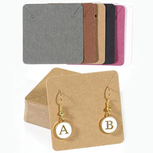 50pcs DIY Jewelry Display Cards 5x5CM for Earrings Necklaces Packaging