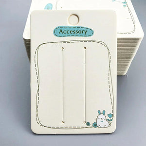 50pcs 6.8X10cm Hair Bow Clip Display Cards Paperboard Holder Gift Bag Packaging