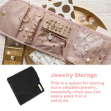 Jewelry Storage Bag with Zipper Pocket Roll Folding Bracelets Holder Case