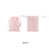 5pcs High Pink Velvet Bags 5x7 7x9 10x12cm Drawstring Gift Bag Jewelry Package